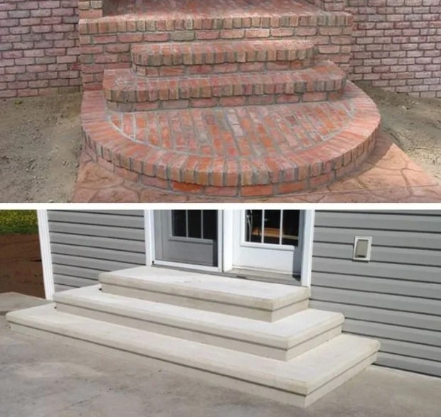 Concrete vs Brick Steps